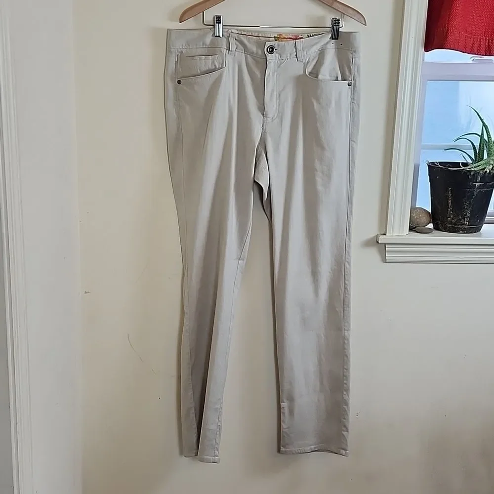Tommy Bahama Men's Beige Casual Linen Flat Front Pants, 35